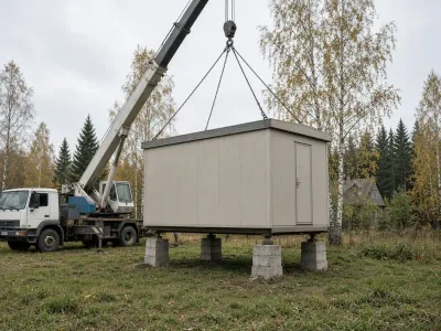 Установка бетонного кольца манипулятором в котлован, Бобруйск
