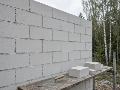 Кладка газосиликата на тонкий клей, шов в Бобруйске