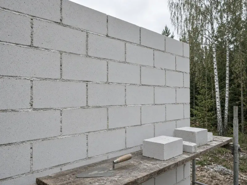Кладка газосиликата на тонкий клей, шов в Бобруйске